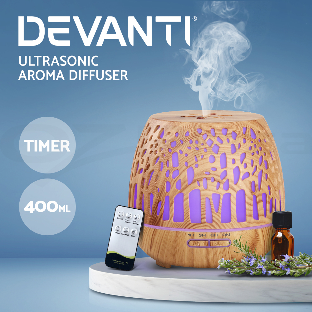 Devanti Aromatherapy Diffuser Aroma Essential Oil Ultrasonic Air Humidifier Mist - Picture 87 of 133