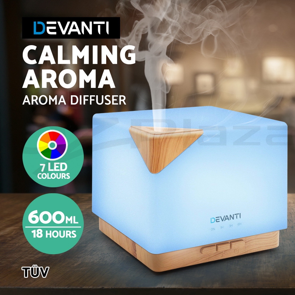 Devanti Aromatherapy Diffuser Aroma 500ml Ultrasonic Humidifier Essential Oils - Picture 23 of 55