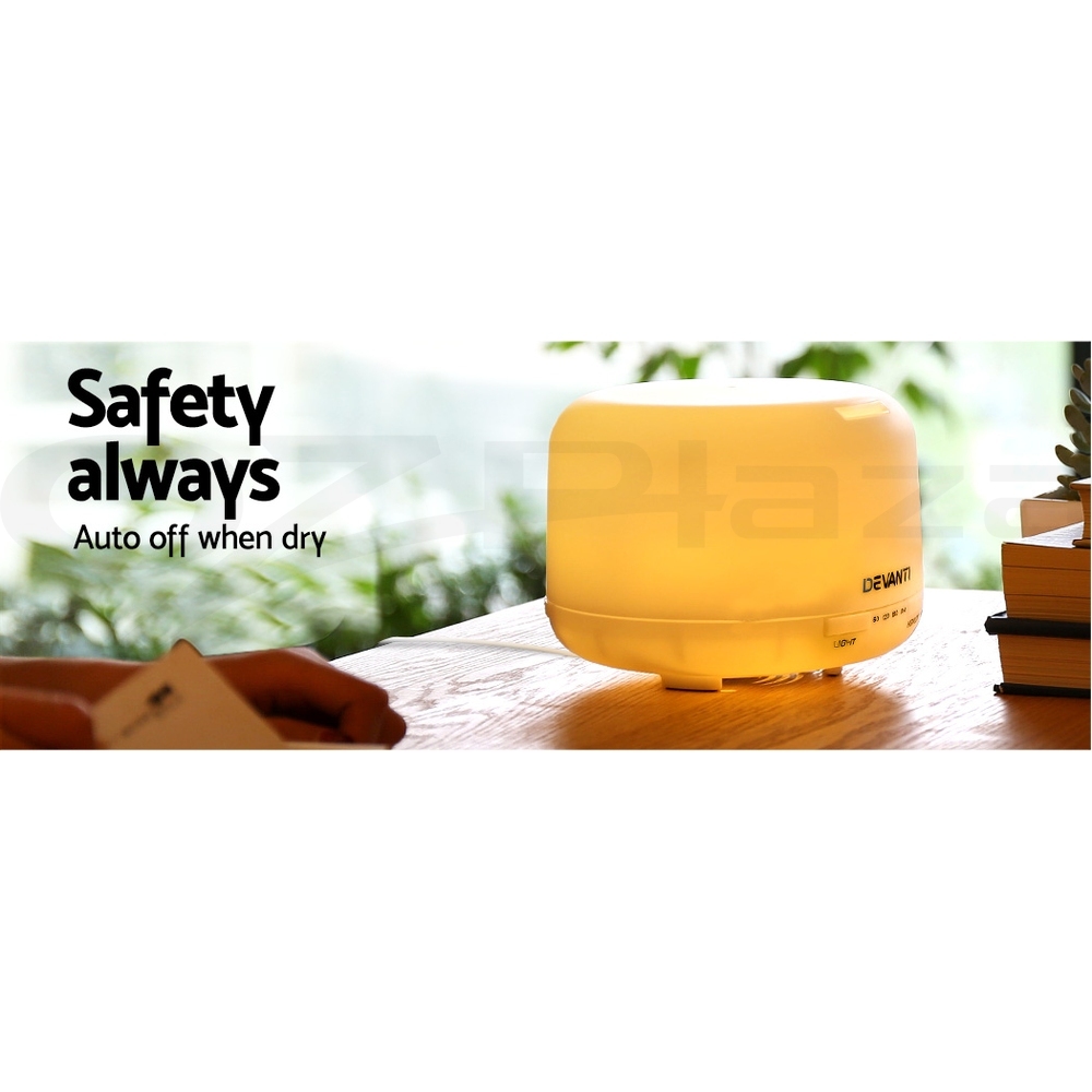 Devanti Aromatherapy Diffuser Aroma 500ml Ultrasonic Humidifier Essential Oils - Picture 20 of 55
