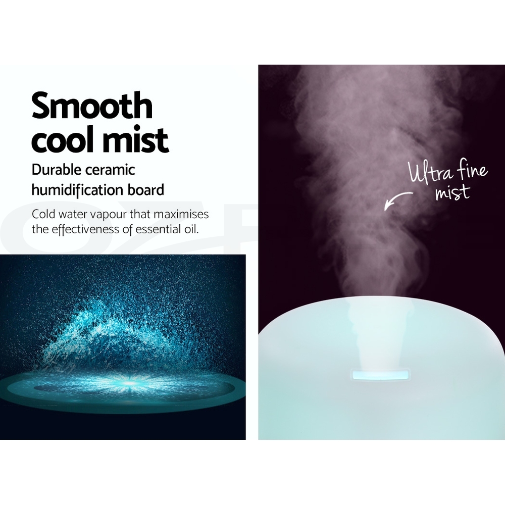 Devanti Aromatherapy Diffuser Aroma 500ml Ultrasonic Humidifier Essential Oils - Picture 40 of 55