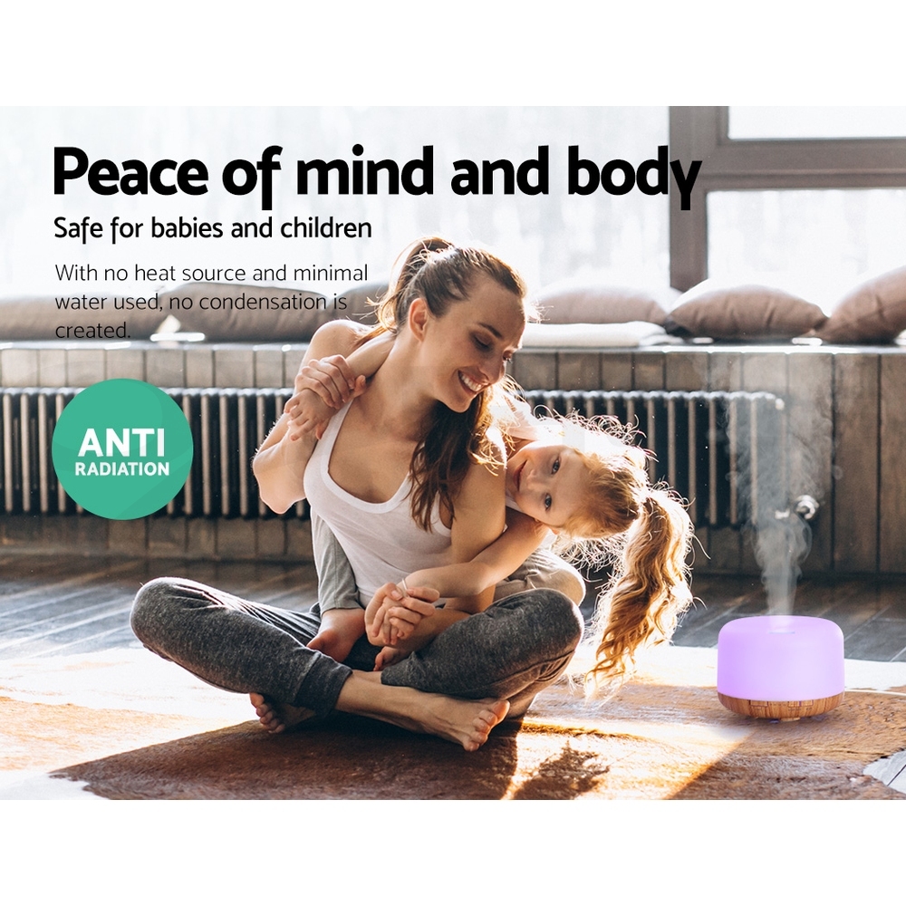 Devanti Aromatherapy Diffuser Aroma 500ml Ultrasonic Humidifier Essential Oils - Picture 41 of 55