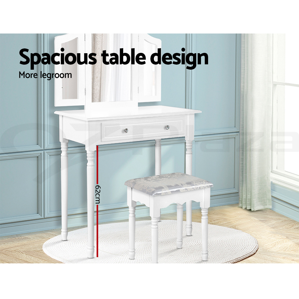 Artiss Dressing Table Stool Set Mirror Drawers Jewellery Cabinet Makeup Vanity - Picture 17 of 44