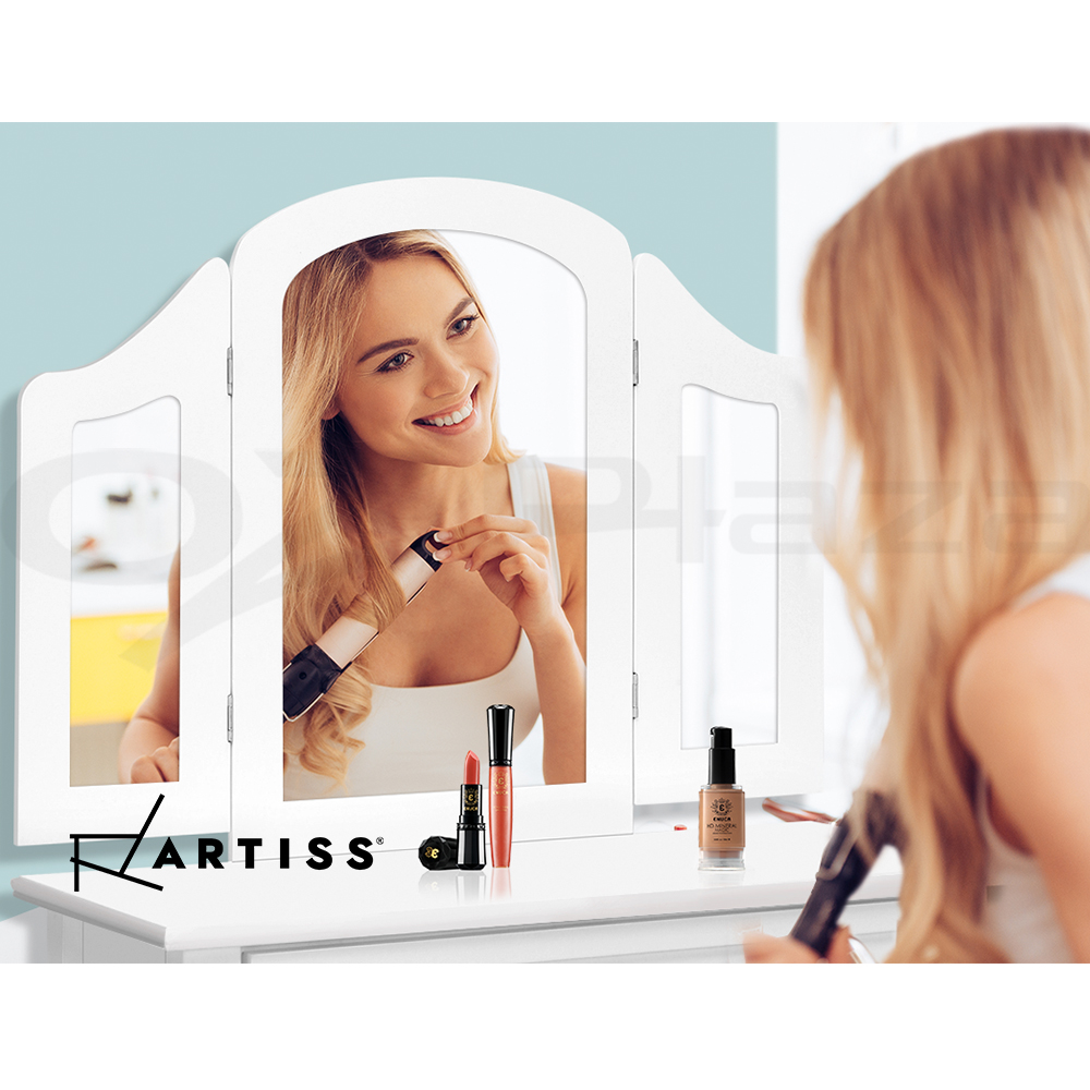 Artiss Dressing Table Stool Set Mirror Drawers Jewellery Cabinet Makeup Vanity - Picture 21 of 44