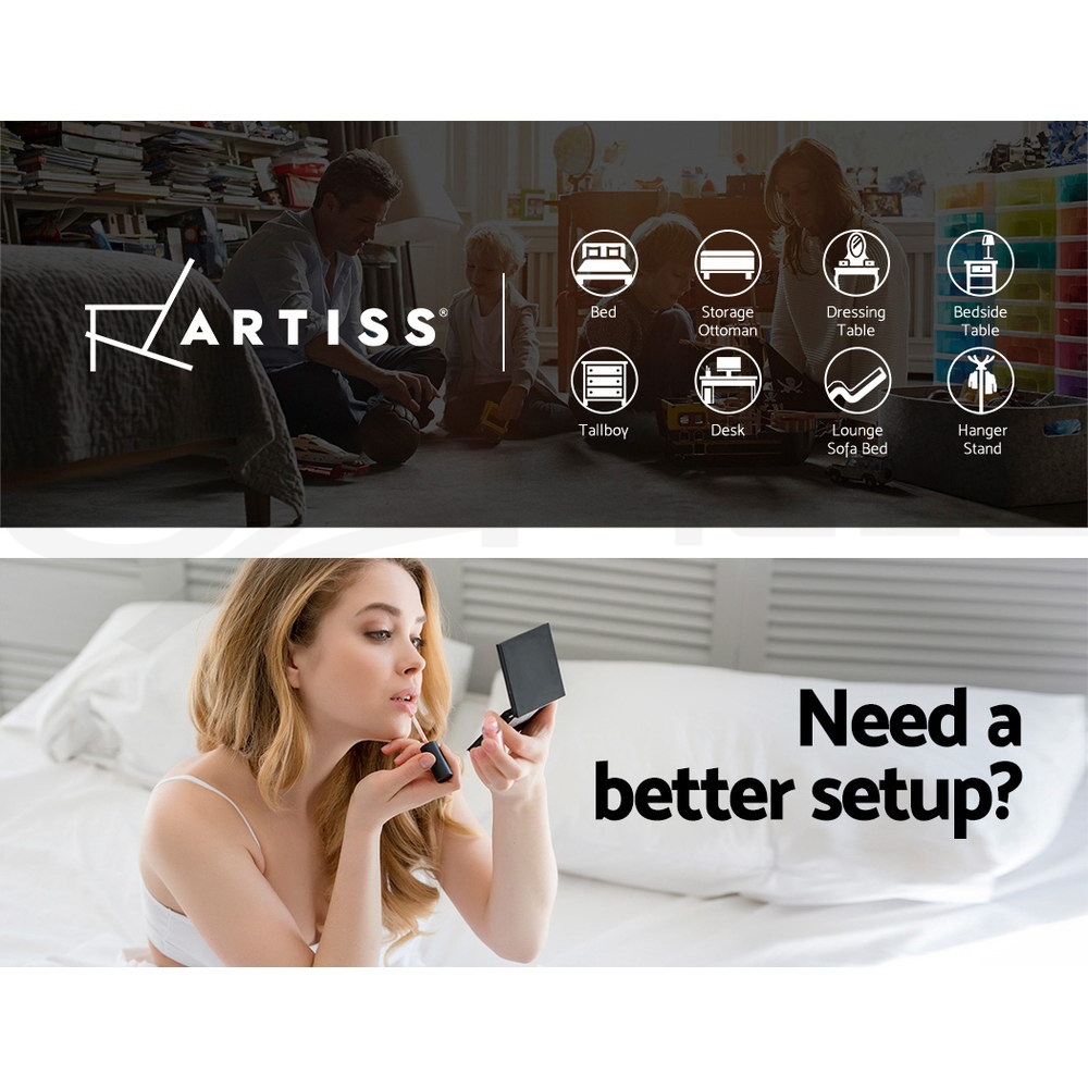 Artiss Dressing Table Stool Set Mirror Drawers Jewellery Cabinet Makeup Vanity - Picture 24 of 44