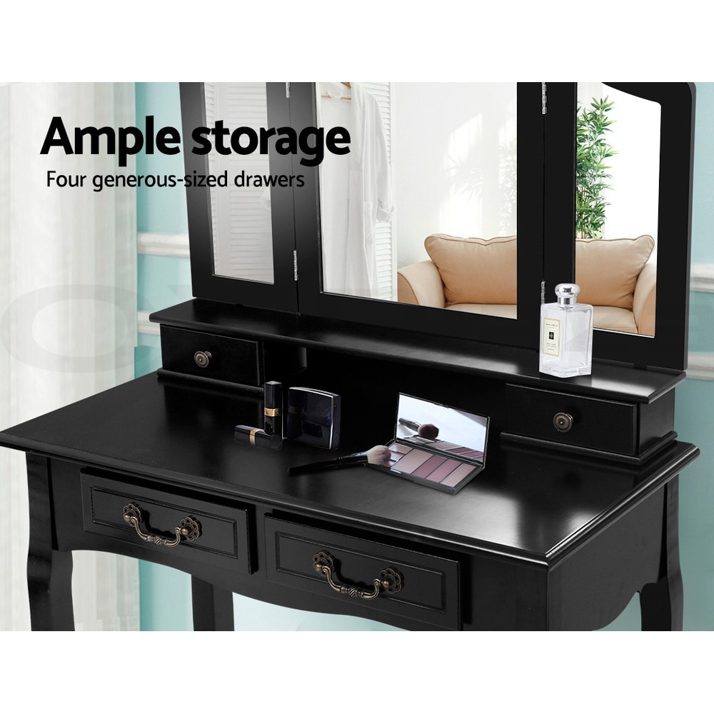 Artiss Dressing Table Stool Set Mirror Drawers Jewellery Cabinet Makeup Vanity - Picture 26 of 44