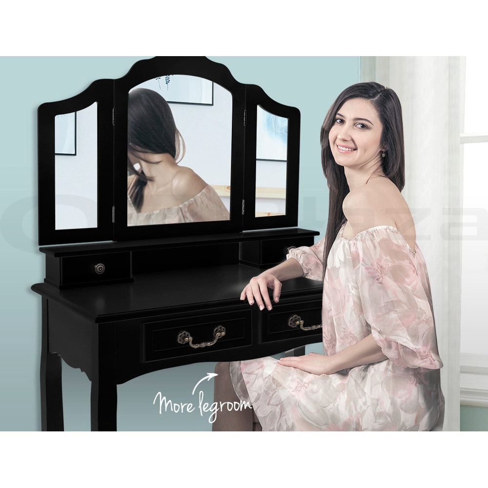 Artiss Dressing Table Stool Set Mirror Drawers Jewellery Cabinet Makeup Vanity - Picture 27 of 44