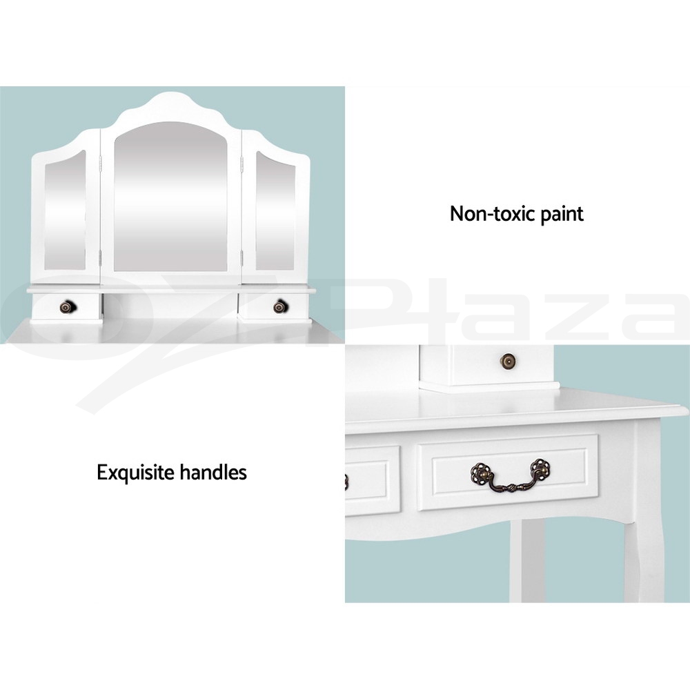 Artiss Dressing Table Stool Set Mirror Drawers Jewellery Cabinet Makeup Vanity - Picture 40 of 44