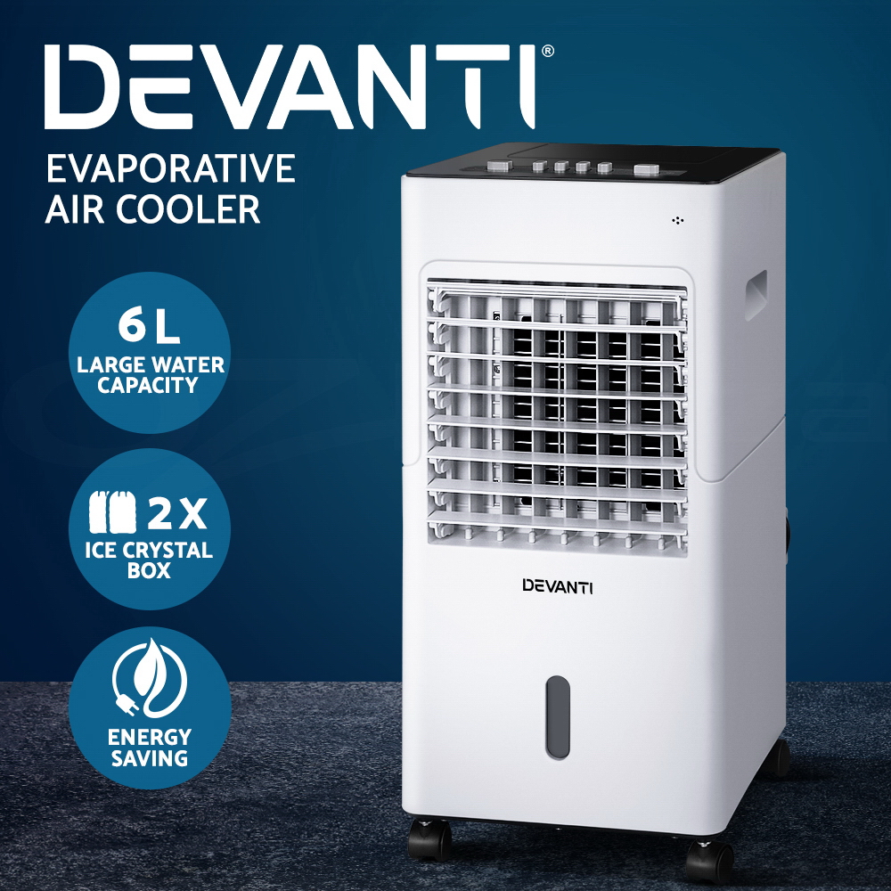Devanti Evaporative Air Cooler Conditioner Portable Cooling Water Fan