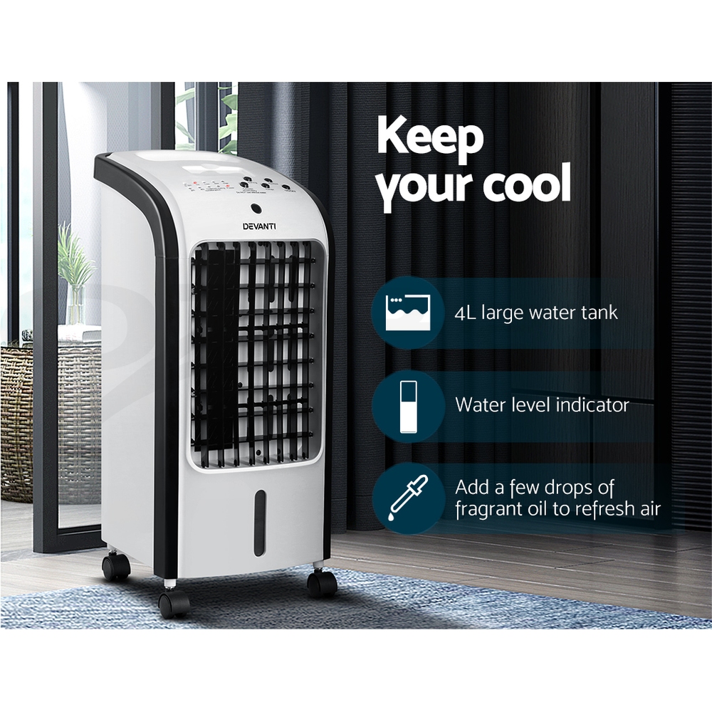 Devanti Evaporative Air Cooler Conditioner Portable Cooling Water Fan
