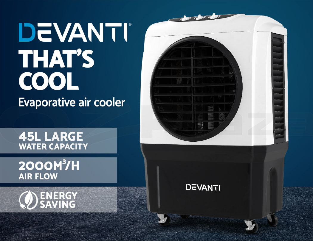 Devanti 45L Evaporative Air Cooler Industrial Commercial Portable Fan