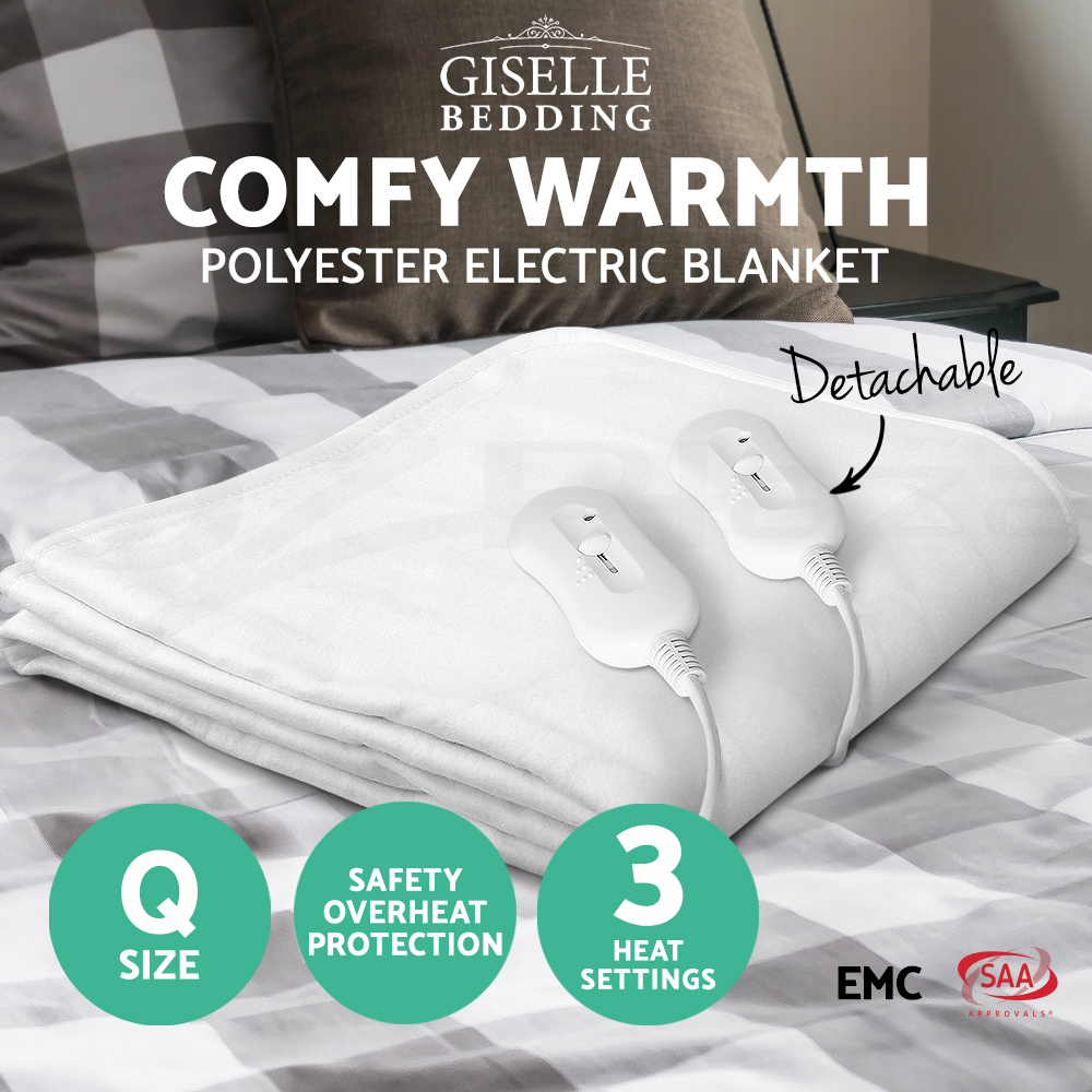 giselle bedding polyester electric blanket heated fully fitted warm heated fitted bed sheet