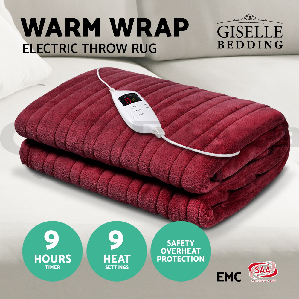 Giselle Electric Throw Rug Blanket Heated Washable Fleece Winter