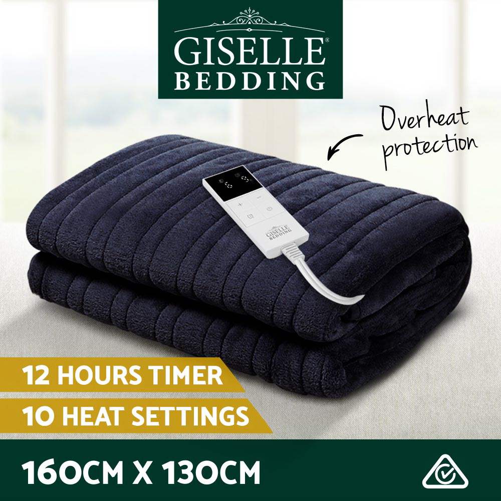 Giselle Electric Throw Rug Blanket Heated Washable Fleece Winter Warming Sofa - Picture 15 of 26