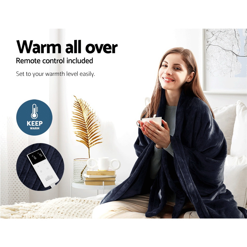 Giselle Electric Throw Rug Blanket Heated Washable Fleece Winter Warming Sofa - Picture 16 of 26