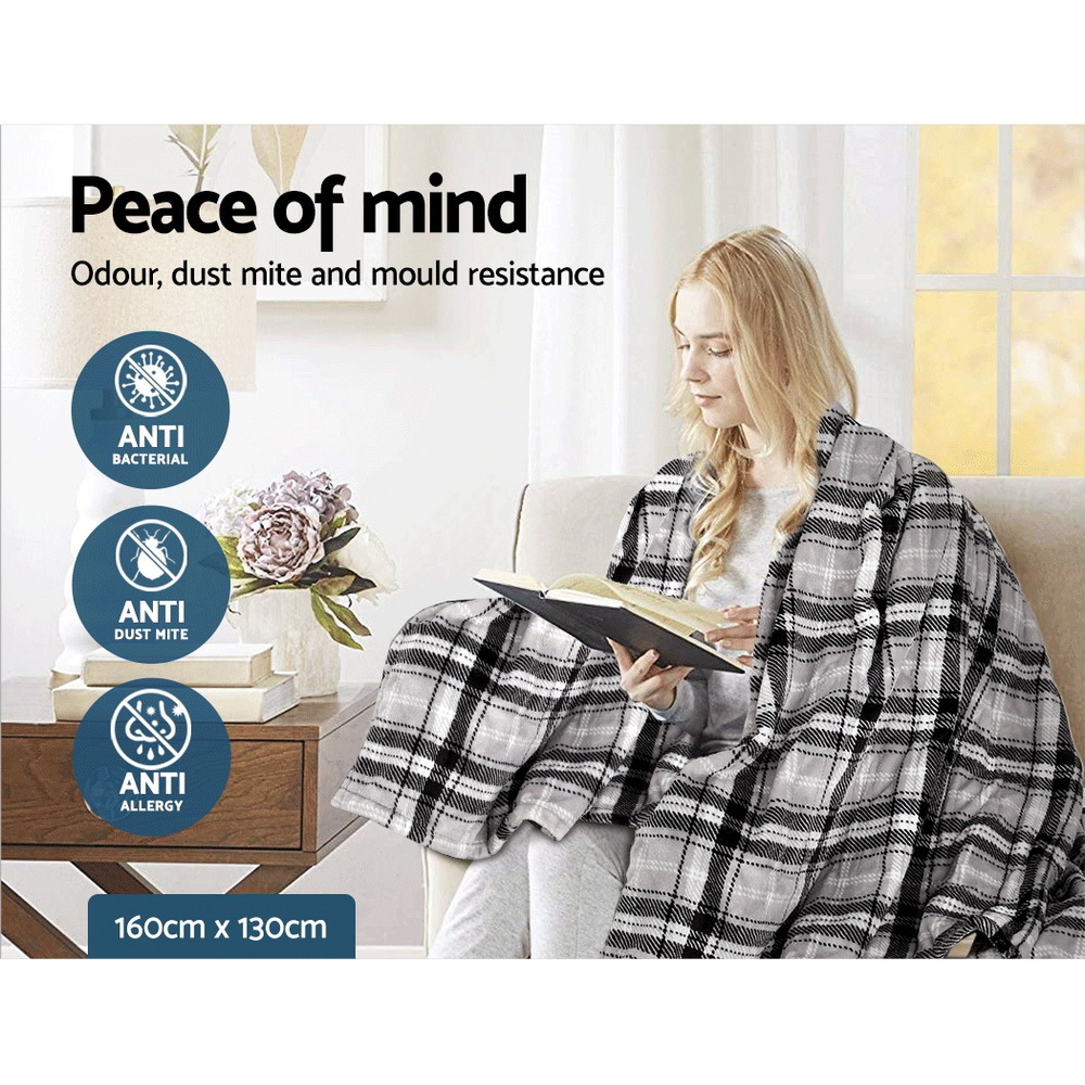 Giselle Electric Throw Rug Blanket Heated Washable Fleece Winter Warming Sofa - Picture 20 of 26