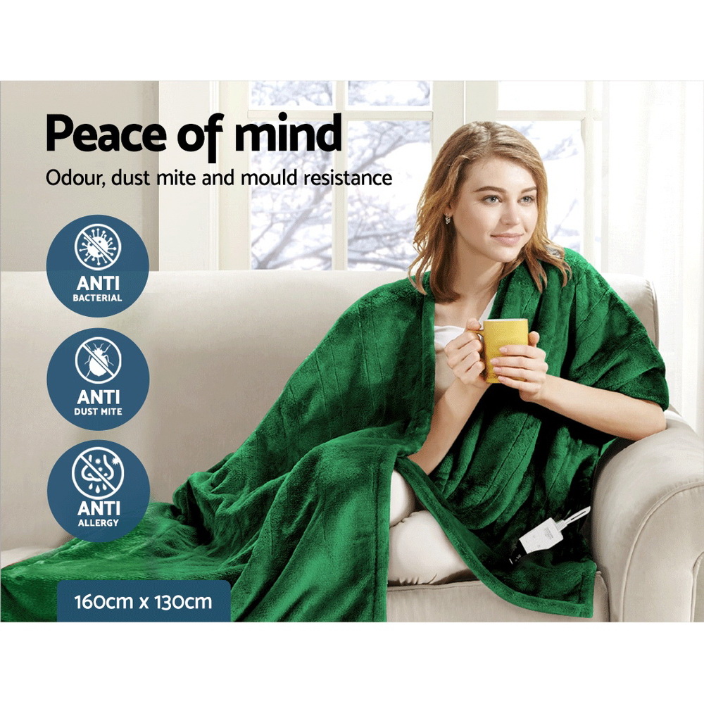 Giselle Electric Throw Rug Blanket Heated Washable Fleece Winter Warming Sofa - Picture 18 of 26