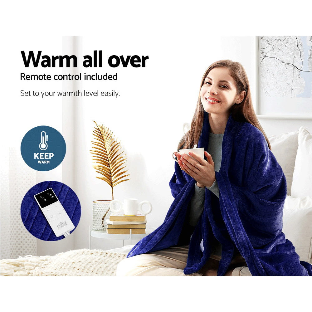 Giselle Electric Throw Rug Blanket Heated Washable Fleece Winter Warming Sofa - Picture 22 of 26