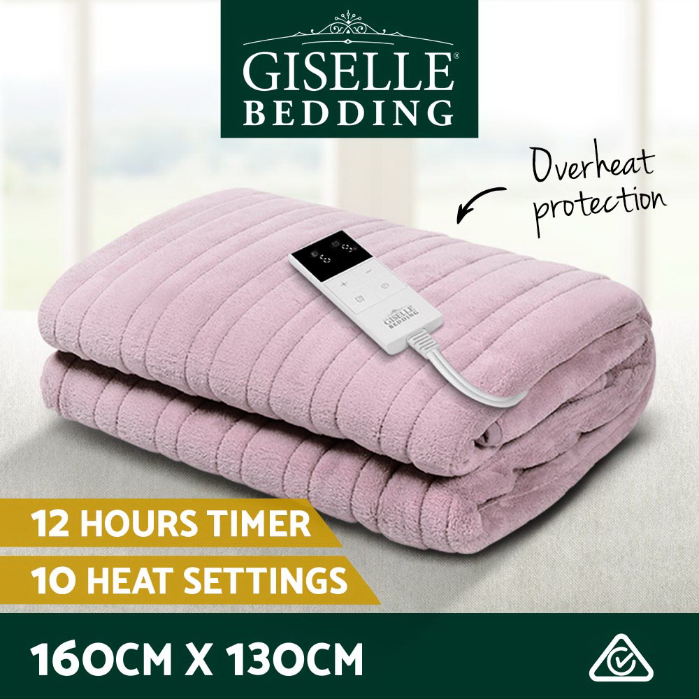 Giselle Electric Throw Rug Blanket Heated Washable Fleece Winter Warming Sofa - Picture 23 of 26