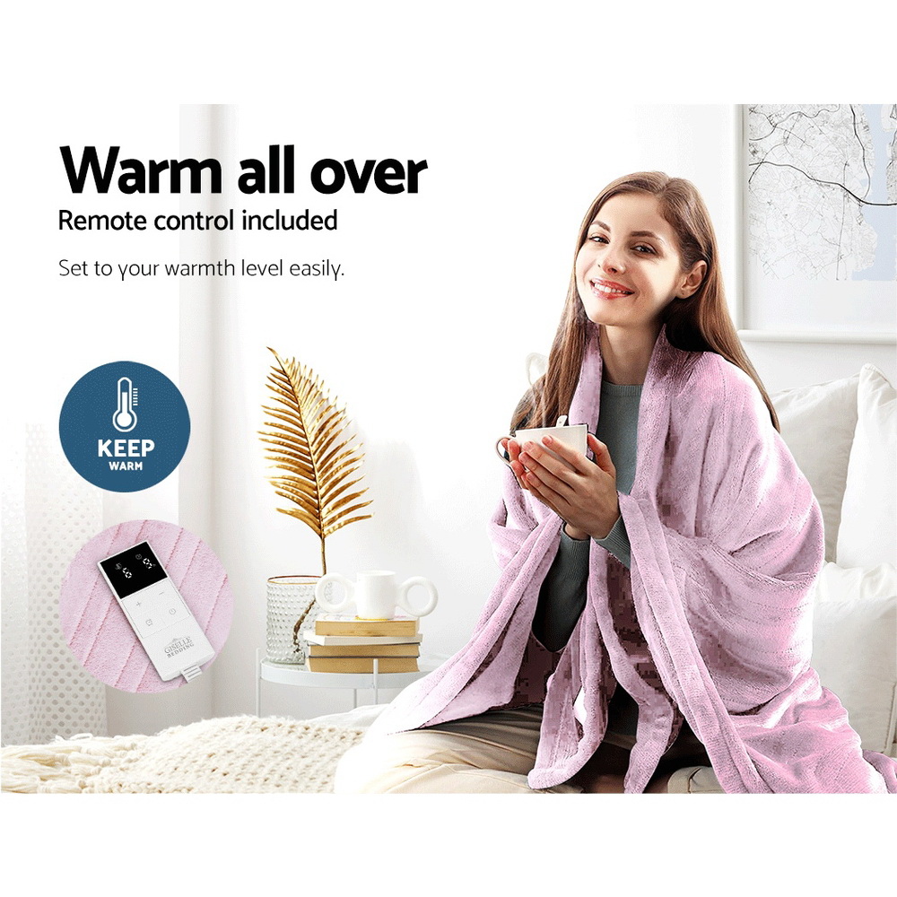 Giselle Electric Throw Rug Blanket Heated Washable Fleece Winter Warming Sofa - Picture 24 of 26