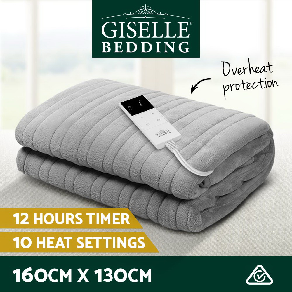 Giselle Electric Throw Rug Blanket Heated Washable Fleece Winter Warming Sofa - Picture 25 of 26