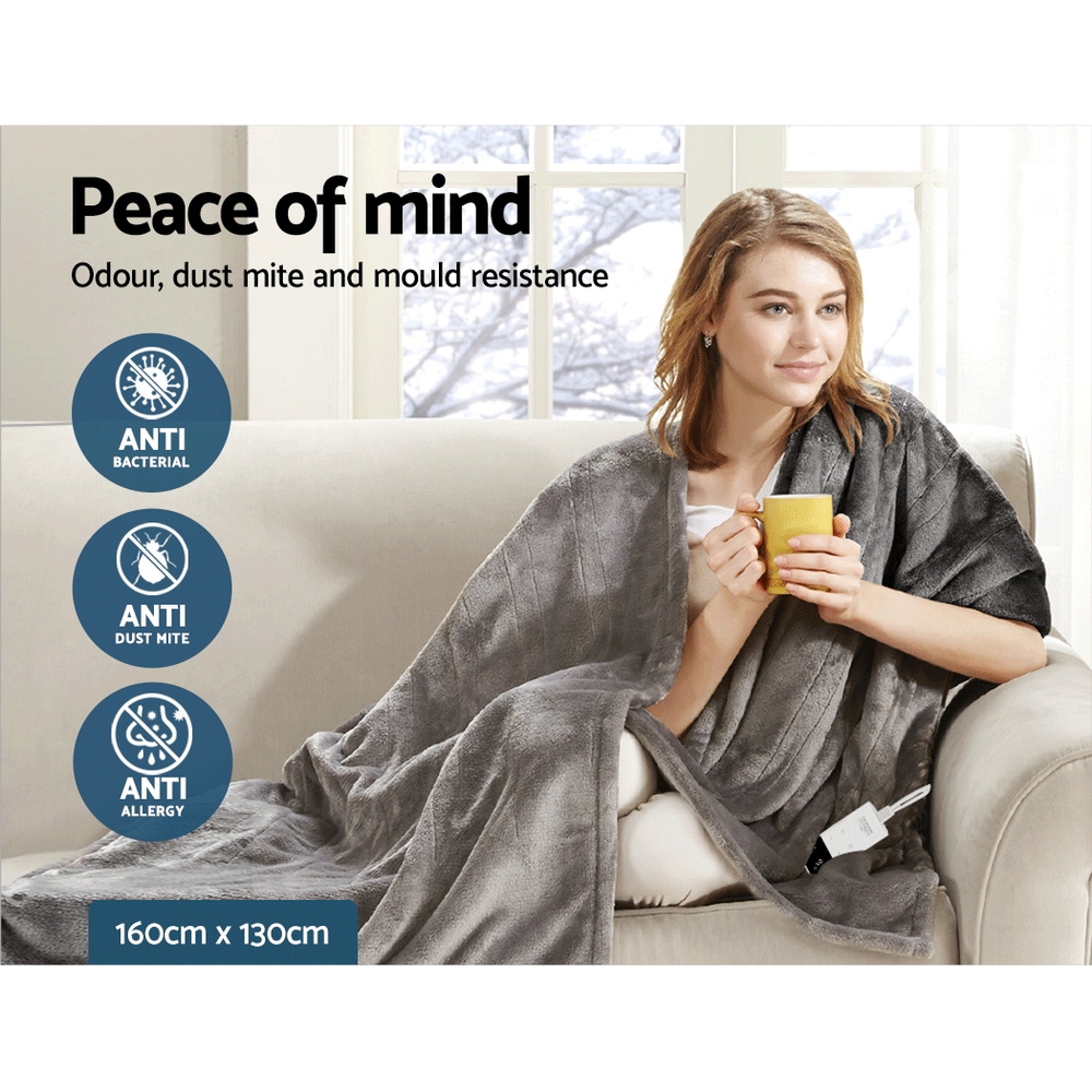 Giselle Electric Throw Rug Blanket Heated Washable Fleece Winter Warming Sofa - Picture 26 of 26