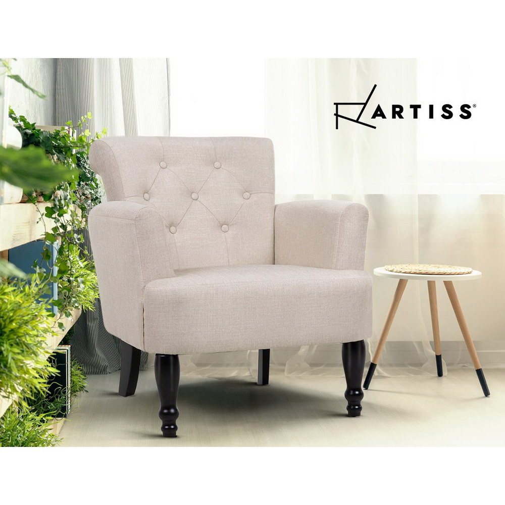 Artiss Armchair Lothair Armchairs Accent Lounge Chair Wingback Sofa