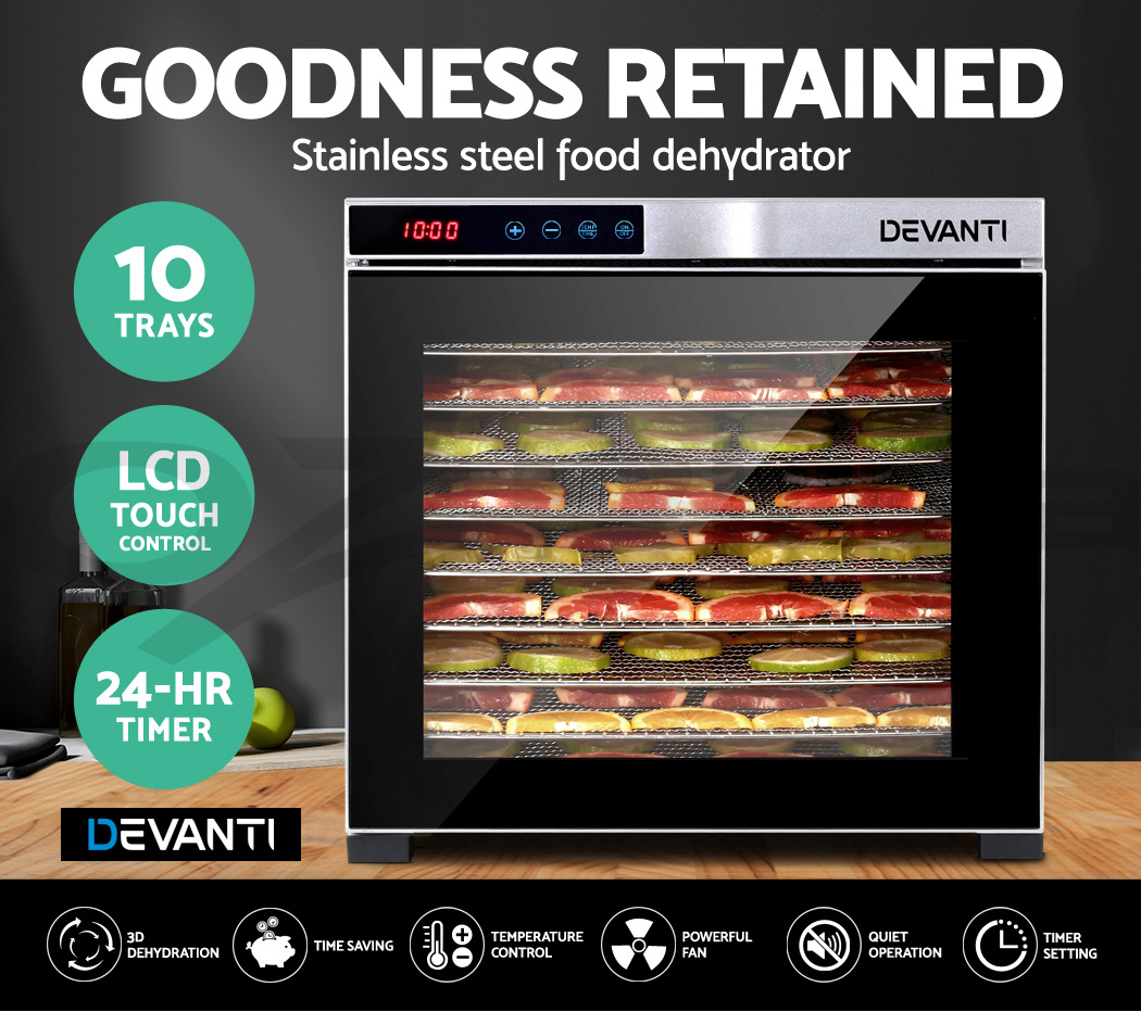 Devanti Food Dehydrators Commercial Beef Jerky Dehydrator Stainless