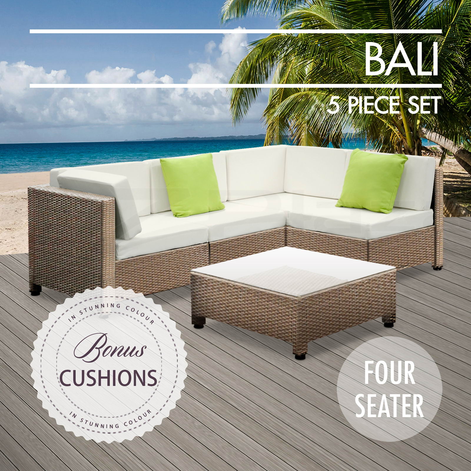 Gardeon 5pc Sofa Outdoor Furniture Set Pe Wicker Rattan Lounge Gardeon 5pc Sofa Outdoor Furniture Set Pe Wicker
