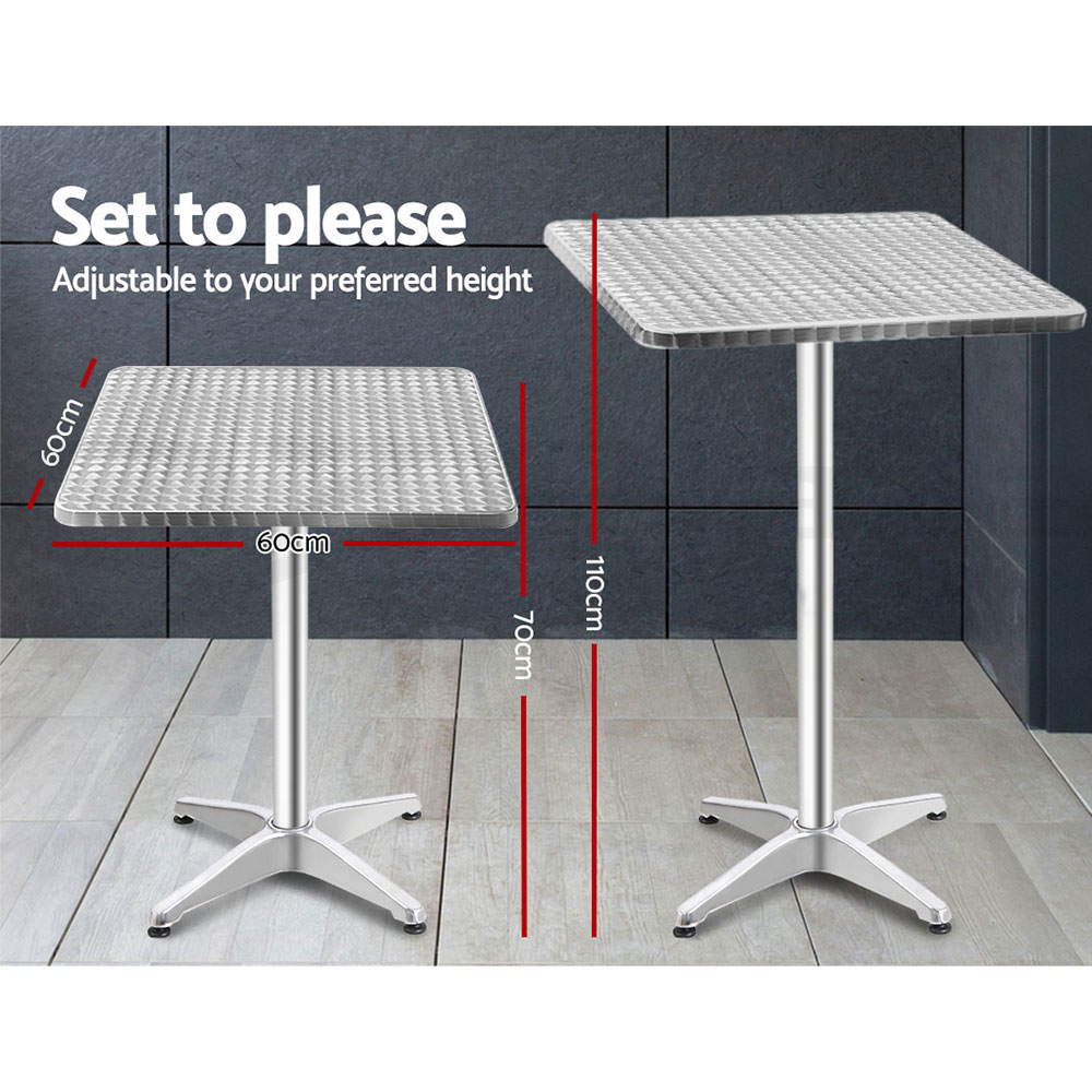 Gardeon Outdoor Bar Table Cafe Patio Setting Stools Table Aluminium Furniture - Picture 25 of 84
