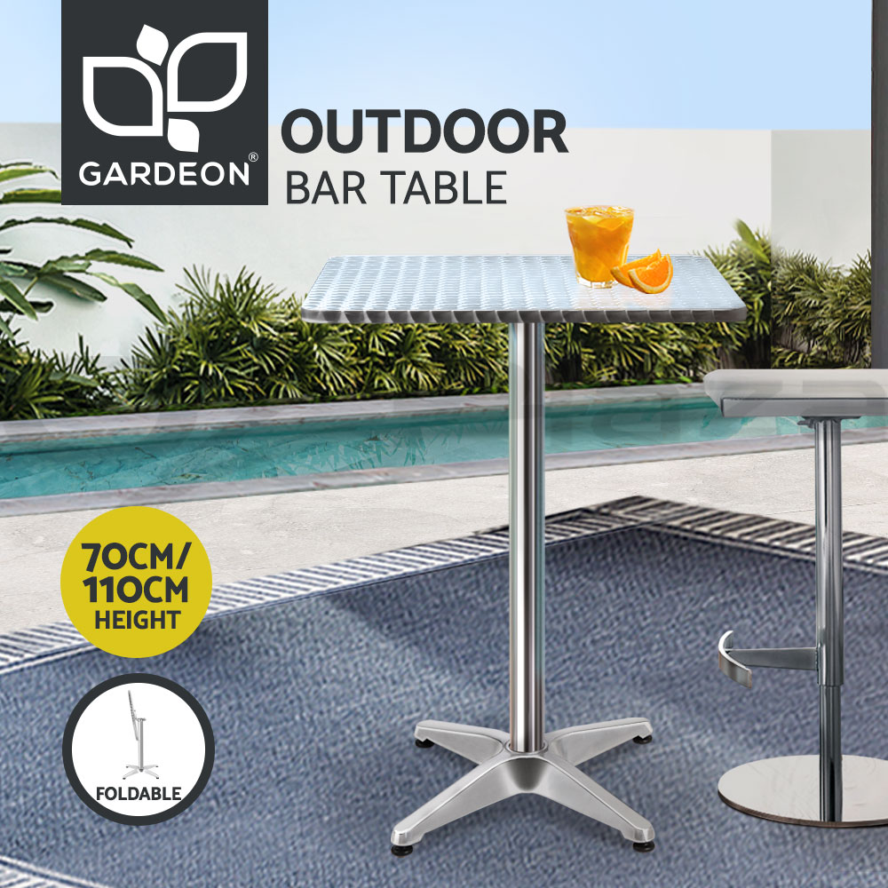 Gardeon Outdoor Bar Table Cafe Patio Setting Stools Table Aluminium Furniture - Picture 22 of 84