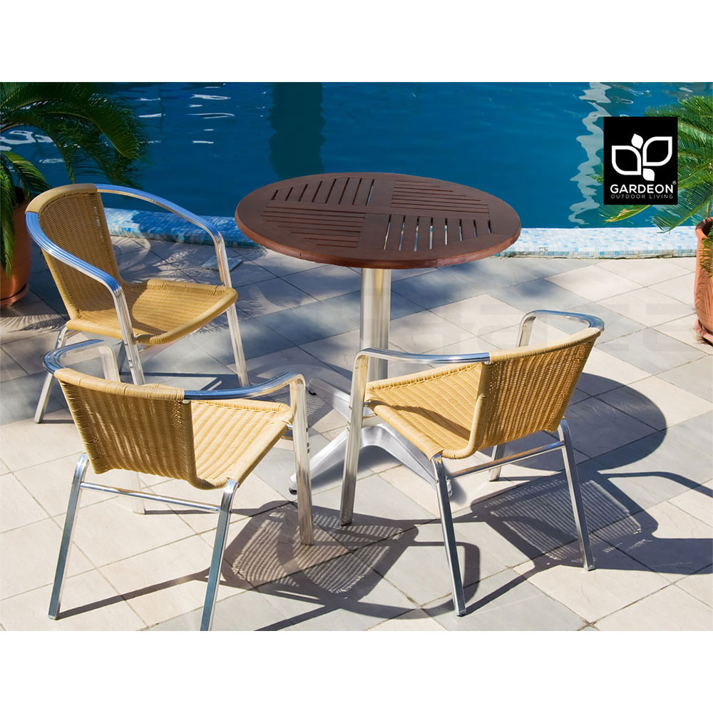 Gardeon Outdoor Bar Table Cafe Patio Setting Stools Table Aluminium Furniture - Picture 39 of 84