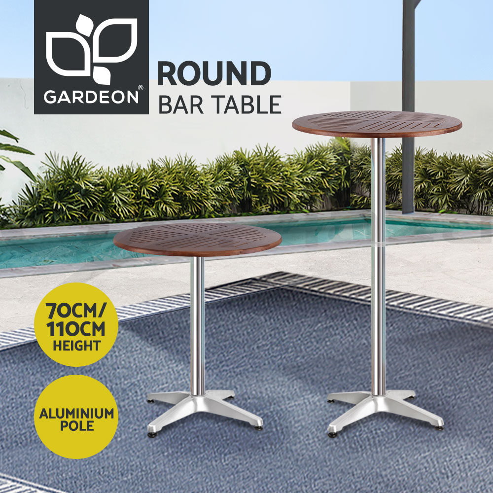 Gardeon Outdoor Bar Table Cafe Patio Setting Stools Table Aluminium Furniture - Picture 32 of 84