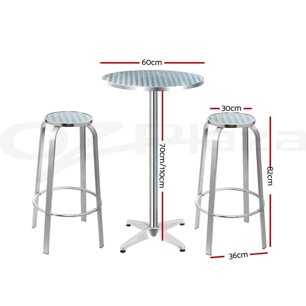 Gardeon Outdoor Bar Table Cafe Patio Setting Stools Table Aluminium Furniture - Picture 61 of 84