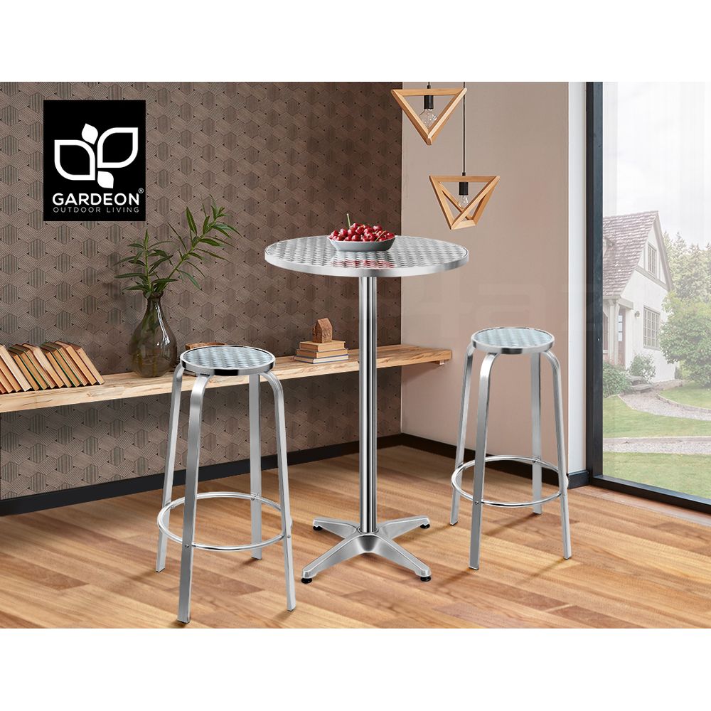 Gardeon Outdoor Bar Table Cafe Patio Setting Stools Table Aluminium Furniture - Picture 62 of 84