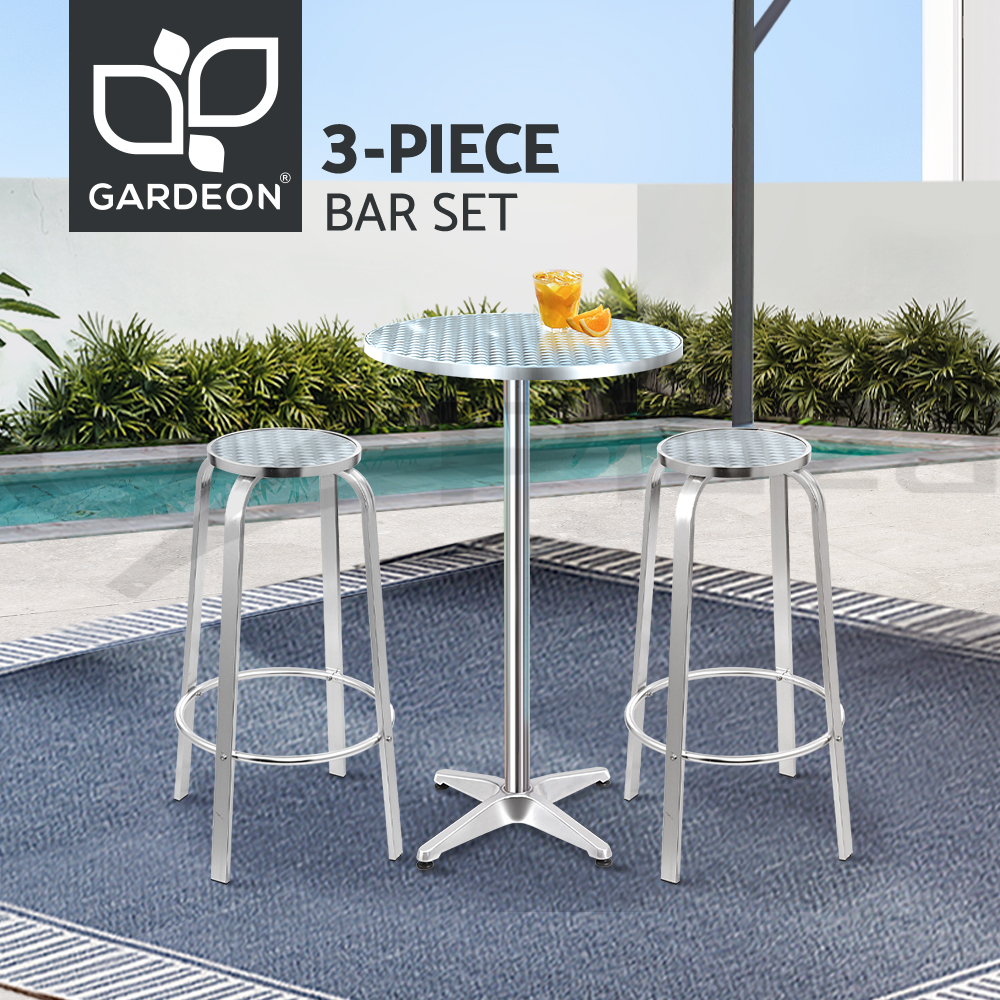 Gardeon Outdoor Bar Table Cafe Patio Setting Stools Table Aluminium Furniture - Picture 52 of 84