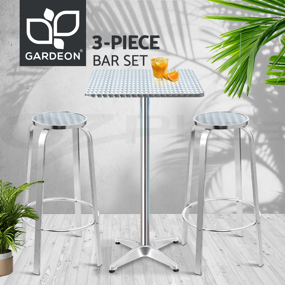 Gardeon Outdoor Bar Table Cafe Patio Setting Stools Table Aluminium Furniture - Picture 63 of 84