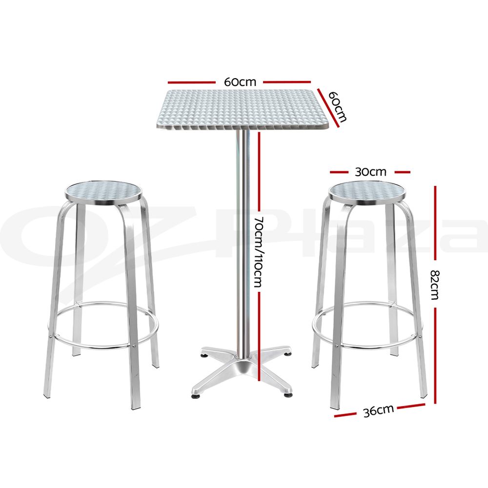 Gardeon Outdoor Bar Table Cafe Patio Setting Stools Table Aluminium Furniture - Picture 72 of 84