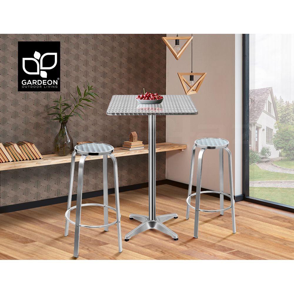 Gardeon Outdoor Bar Table Cafe Patio Setting Stools Table Aluminium Furniture - Picture 73 of 84