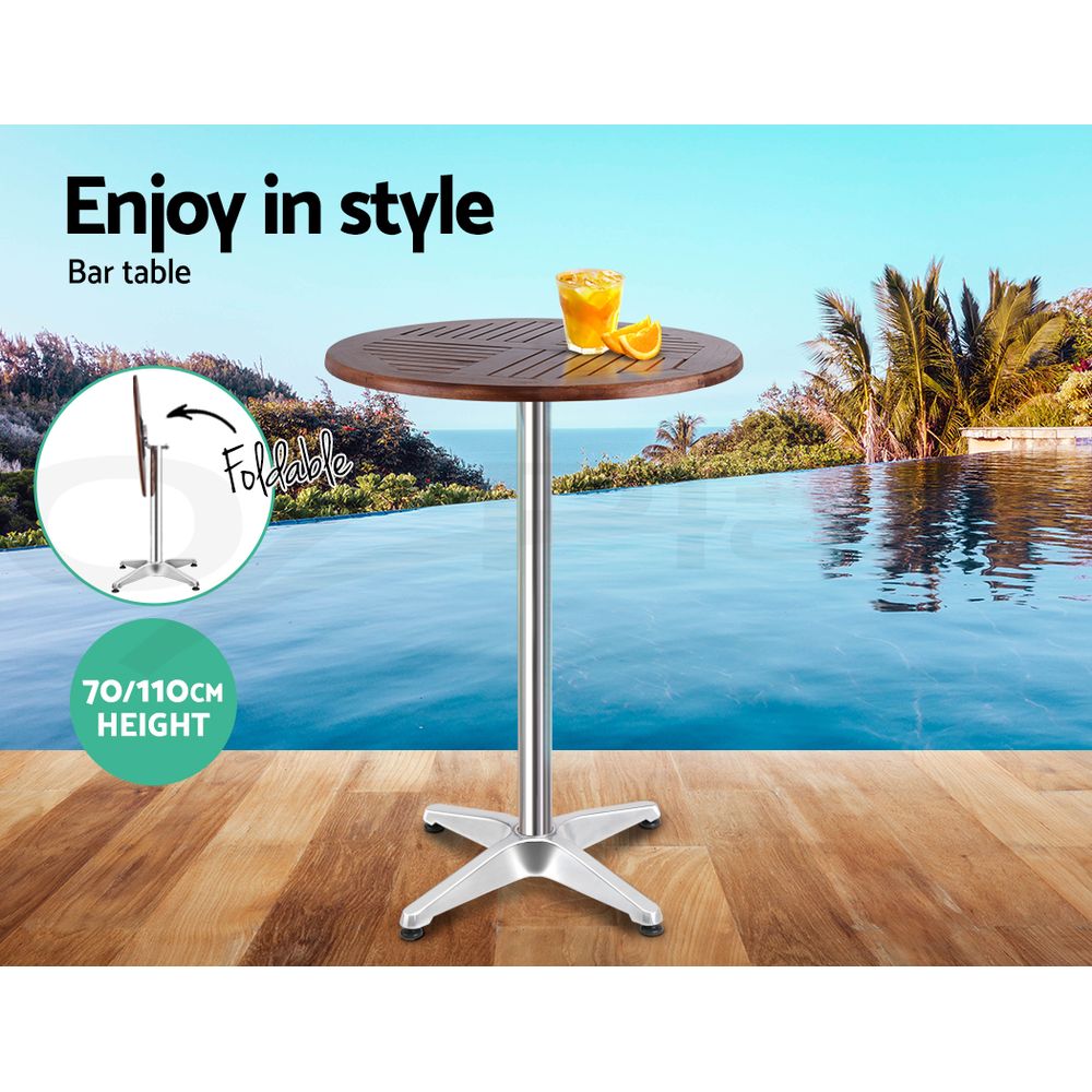 Gardeon Outdoor Bar Table Cafe Patio Setting Stools Table Aluminium Furniture - Picture 78 of 84