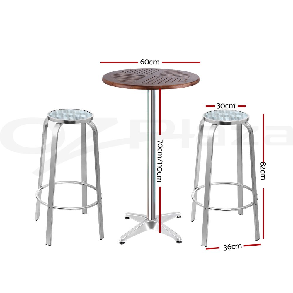 Gardeon Outdoor Bar Table Cafe Patio Setting Stools Table Aluminium Furniture - Picture 83 of 84