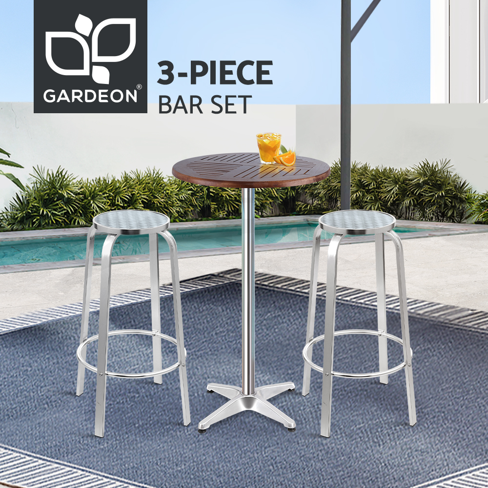Gardeon Outdoor Bar Table Cafe Patio Setting Stools Table Aluminium Furniture - Picture 74 of 84