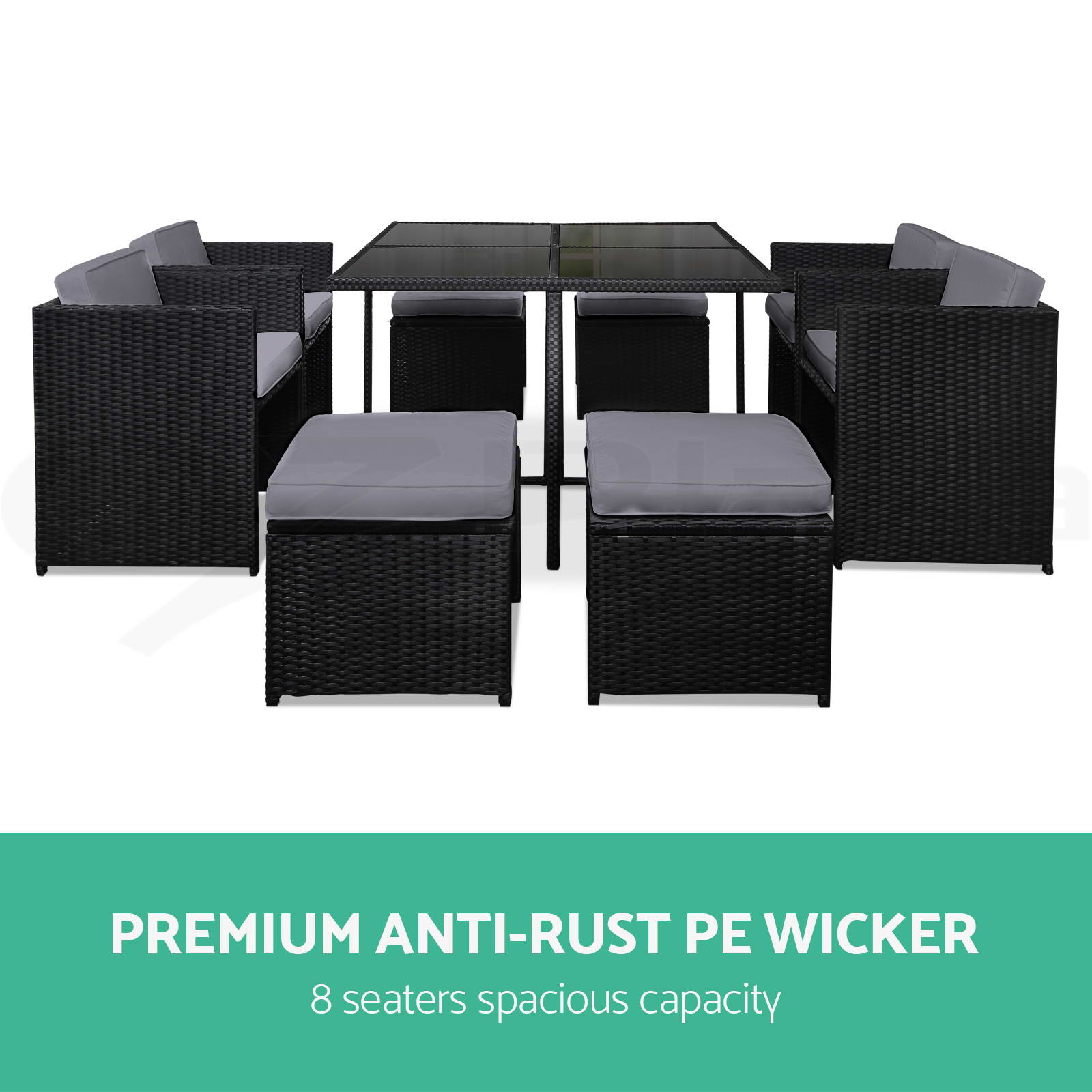 Gardeon Outdoor Furniture Dining Set Table and Chairs Patio Wicker