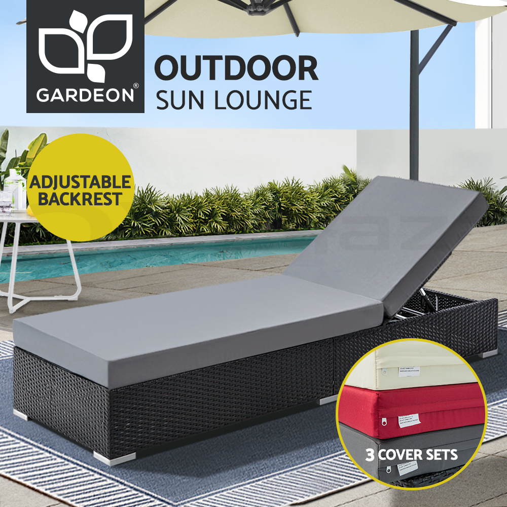 Gardeon Sun Lounge Outdoor Wicker Lounger Day Bed Cushion Patio Furniture Pool - Picture 12 of 32