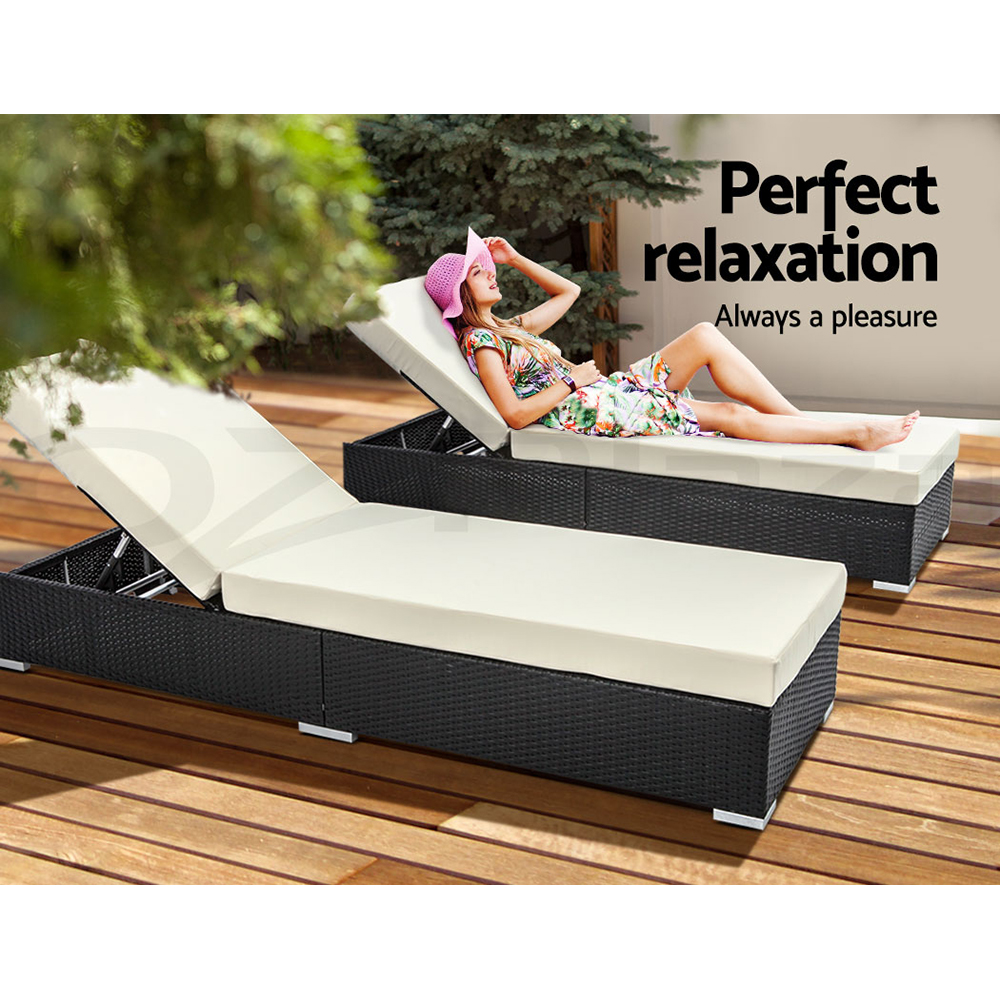 Gardeon Sun Lounge Outdoor Wicker Lounger Day Bed Cushion Patio Furniture Pool - Picture 13 of 32