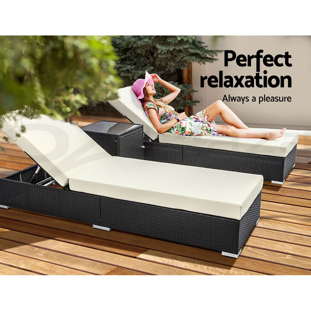 Gardeon Sun Lounge Outdoor Wicker Lounger Day Bed Cushion Patio Furniture Pool - Picture 24 of 32