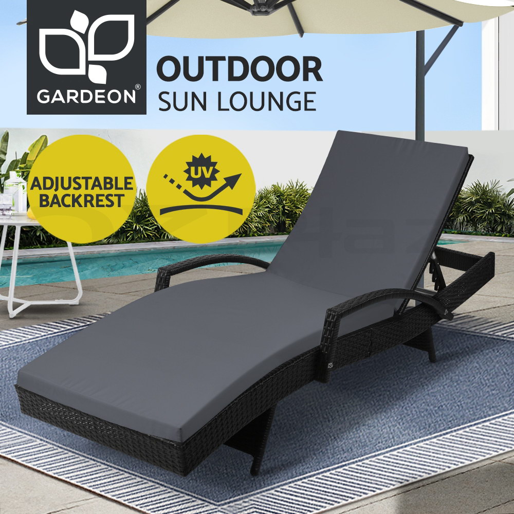 Gardeon Outdoor Furniture Sun Lounge Wicker Lounger Sofa Patio Rattan Day Bed eBay