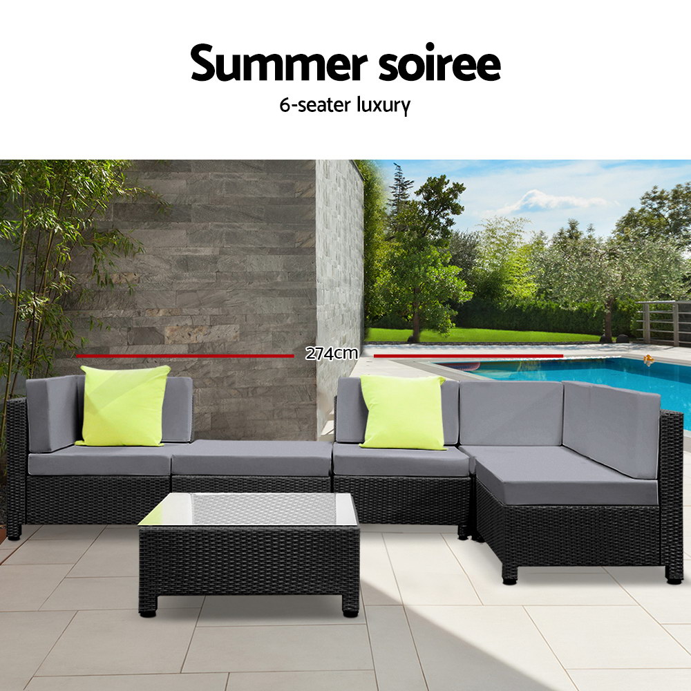 Gardeon Outdoor Sofa Lounge Setting Patio Furniture Wicker 3 7pcs Garden Chairs Ebay