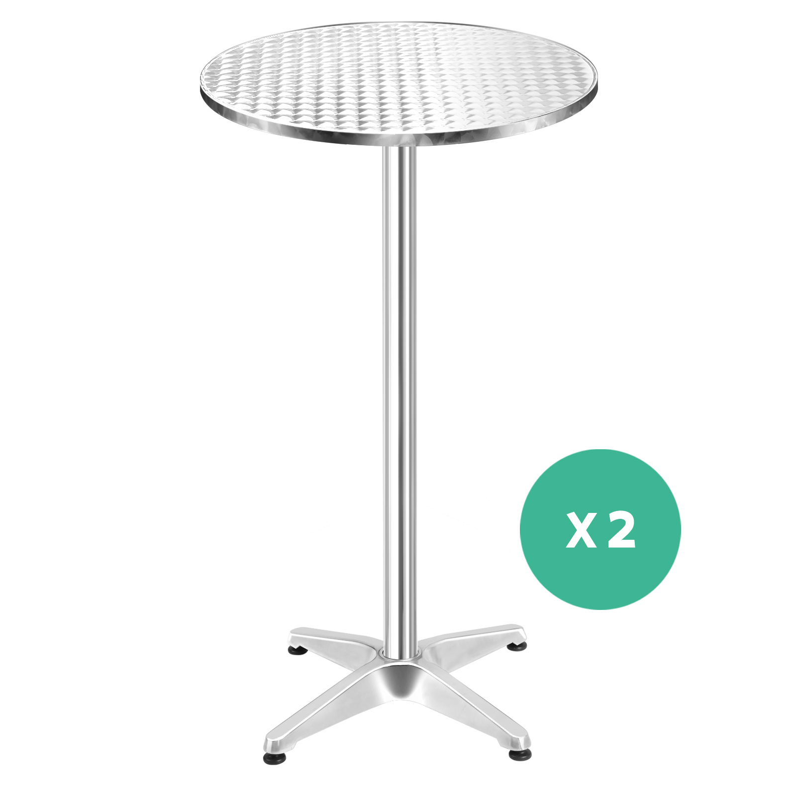 Gardeon Outdoor Bar Table Adjustable Height Aluminium Bistro Garden Cafe Round - Picture 12 of 14