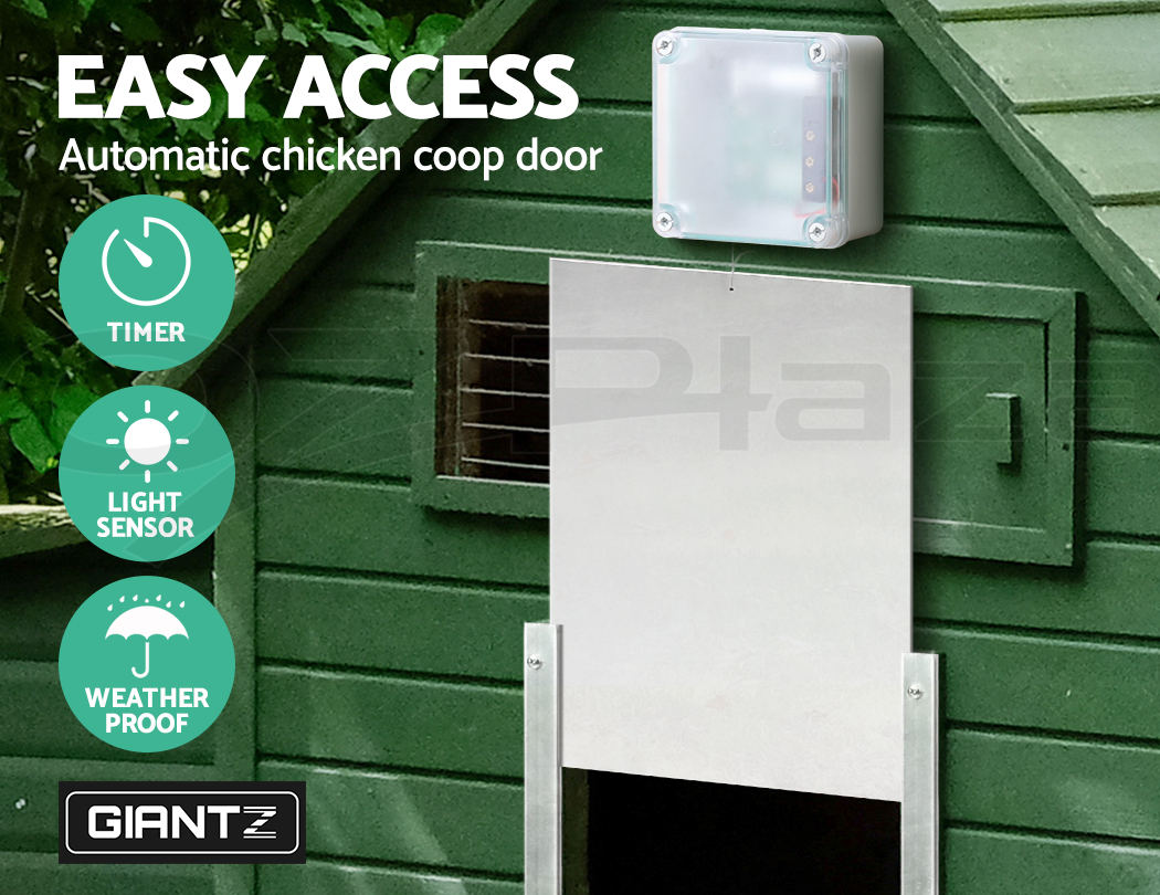 Solar Automatic Chicken Coop Door Giantz - FIK COOP DOOR WP00