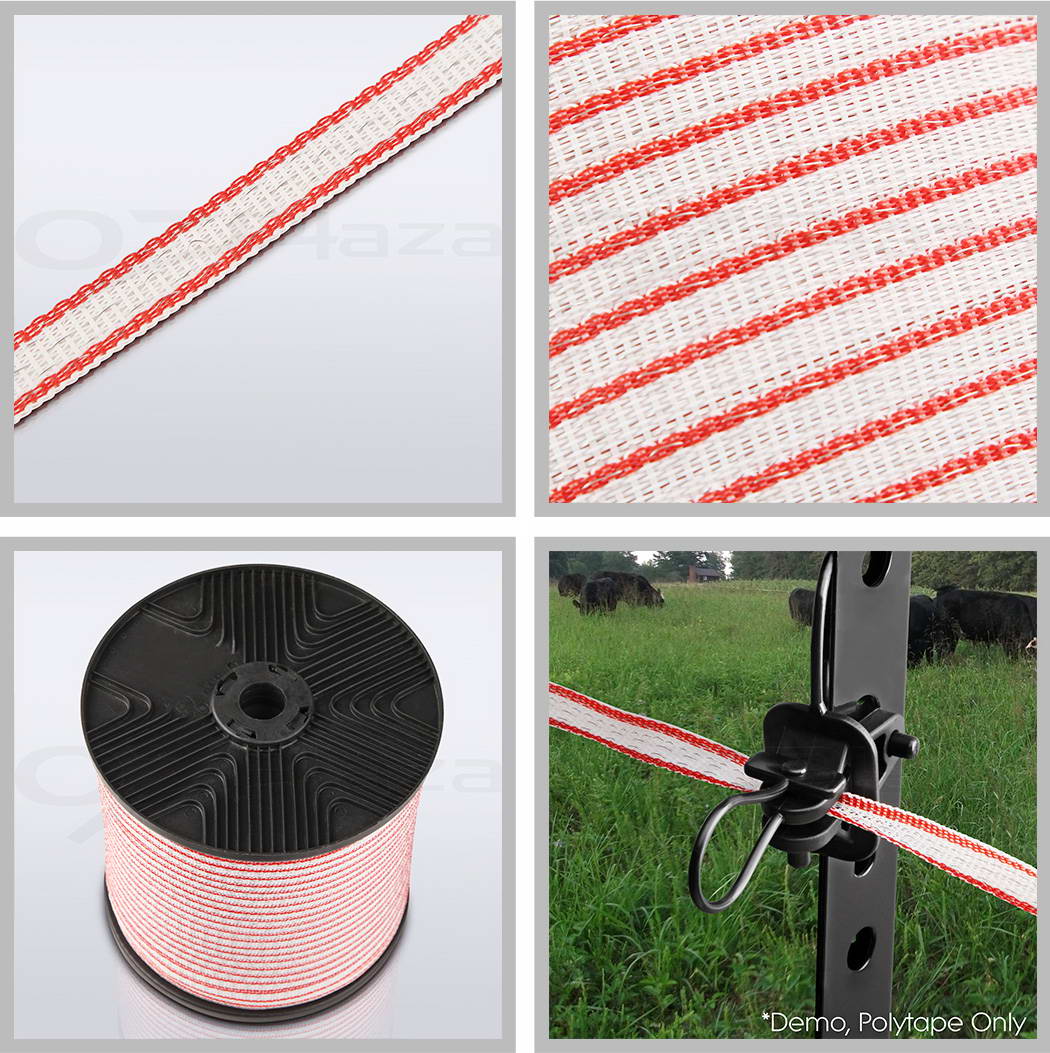 Giantz 400M Electric Fence Wire Tape Poly Stainless Steel Temporary